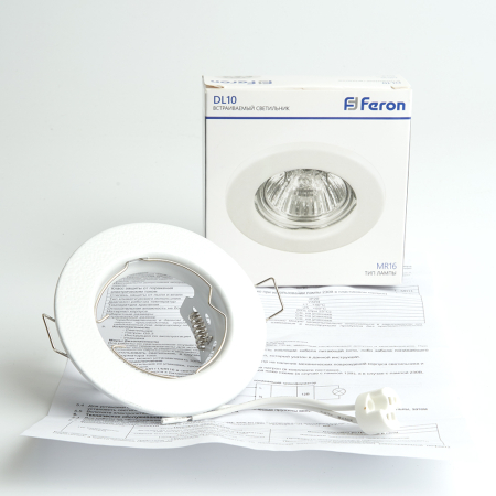 Светильник потолочный встраиваемый Feron  DL10 MR16 50W G5.3 белый матовый 48463