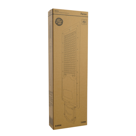 Светодиодный уличный консольный светильник Feron SP3036 150W 6400K 230V, серый 48526