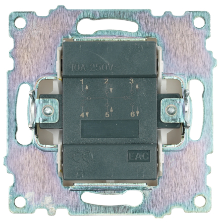 Переключатель 1-клавишный (механизм), STEKKER GLS10-7107-01 , 250V, 10А, серия Катрин, белый 49166