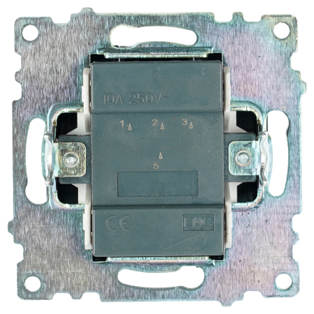 Выключатель 3-клавишный (механизм), STEKKER GLS10-7108-05, 250V, 10А, серия Катрин, черный 49172