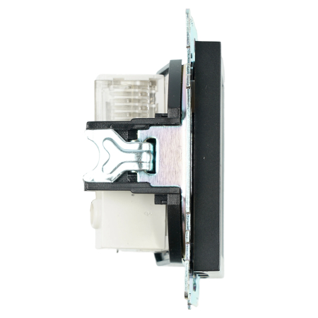 Розетка TV + компьютерная RJ-45 (механизм), STEKKER GLS00-7106-05, серия Катрин, черный 49182