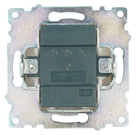 Выключатель 2-клавишный (механизм), STEKKER GLS10-7104-01, 250V, 10А, серия Катрин, белый 49171