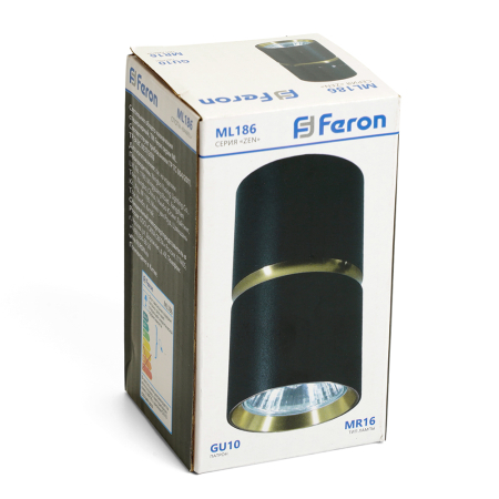 Светильник потолочный Feron ML186 Barrel ZEN MR16 GU10 35W 230V,  чёрный, золото 48639