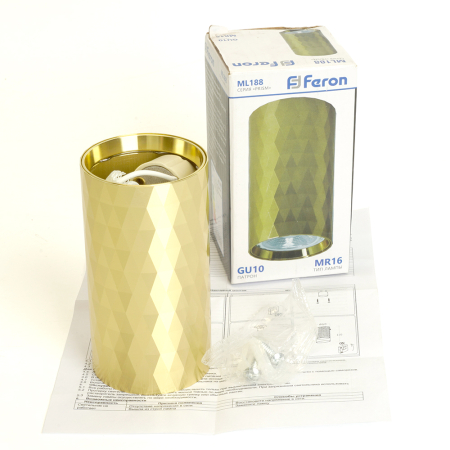 Светильник потолочный Feron ML188 MR16 GU10 35W 230V, золото 48673