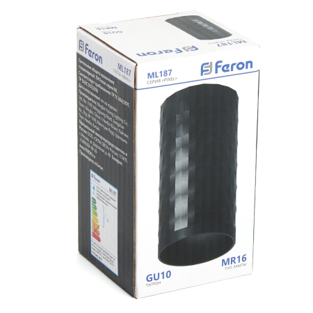 Светильник потолочный Feron ML187 Barrel PIXEL MR16 GU10 35W 230V, чёрный 48653