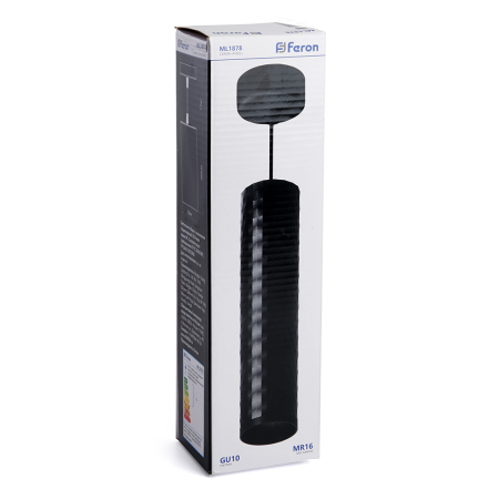 Светильник потолочный Feron ML1878 на подвесе  MR16 35W 230V, чёрный 55*200 48655