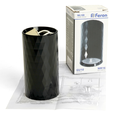 Светильник потолочный Feron ML188 MR16 GU10 35W 230V, черный 48674