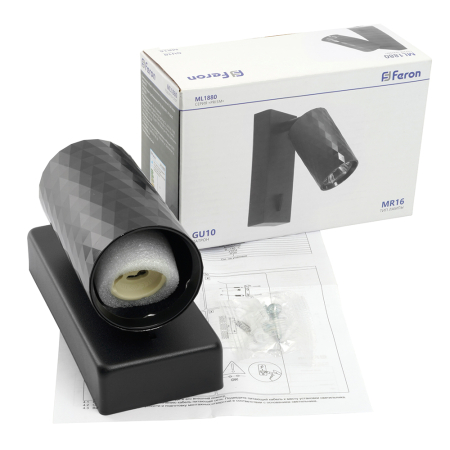 Светильник Feron ML1880 PRISM  35W, 230V, GU10, чёрный 48672