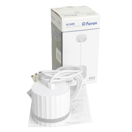 Светильник потолочный Feron HLBarrel HL3698 OLYMPUS levitation 12W, 230V, GX53, белый, на подвесе 1,7 м 48685