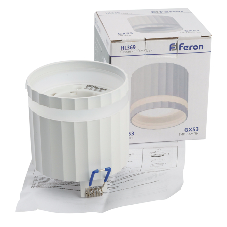 Светильник потолочный Feron HL369 12W, 230V, GX53, белый 48679