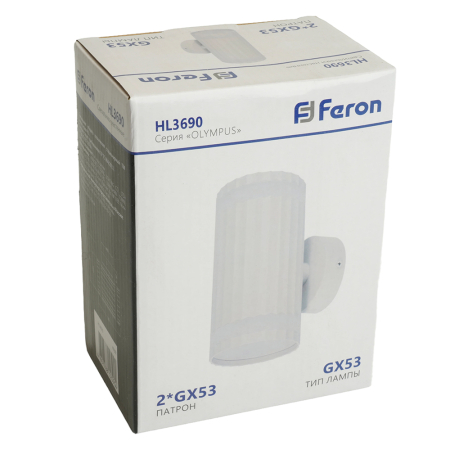 Светильник  настенный Feron HL3690 QUAD 12W, 230V, 2*GX53,  белый IP20 48681