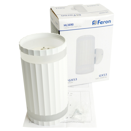 Светильник  настенный Feron HL3690 QUAD 12W, 230V, 2*GX53,  белый IP20 48681