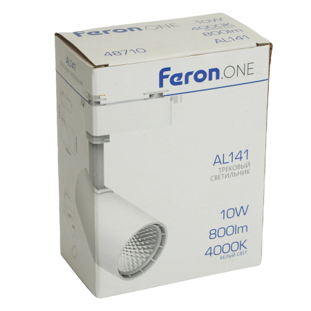 Светодиодный светильник Feron.ONE AL141 трековый однофазный на шинопровод 10W 4000K 35 градусов белый 48710