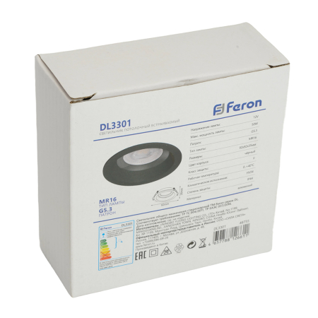 Светильник встраиваемый Feron DL3301 потолочный MR16 G5.3 белый 48755