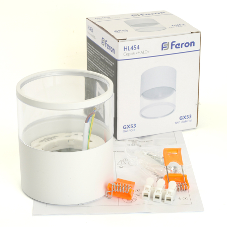 Светильник потолочный Feron HL454 12W, 230V, GX53, белый 48750