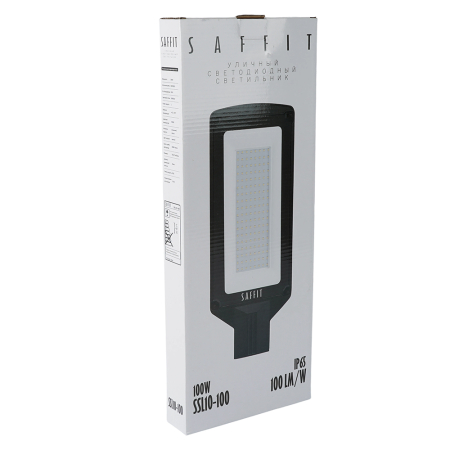 Светодиодный уличный консольный светильник SAFFIT SSL10-100 100W 5000K 230V, черный 55234