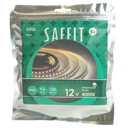 SST02 SAFFIT 120SMD(2835)/м 9.6Вт/м 12V 5000*8*1.22мм 4000К, IP20 55241