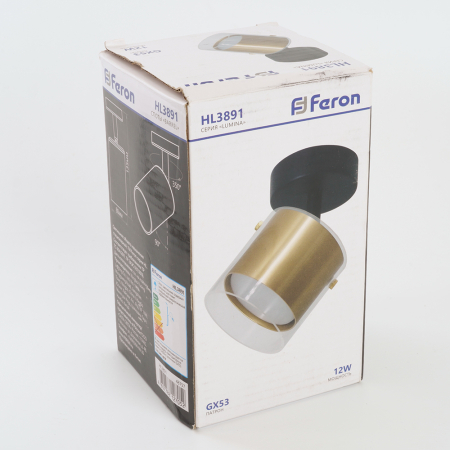 Светильник Feron HL3891  настенно-потолочный под лампу GX53, золото, черный 48797