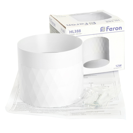 Светильник потолочный Feron HL388  GX53 12W 230V, белый 48803