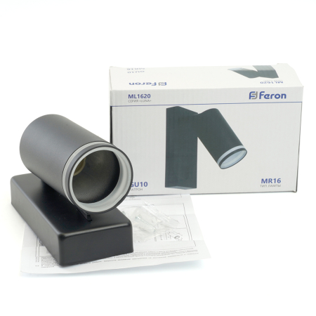 Светильник Feron LUNA ML1620 35W, 230V, GU10, чёрный 48810