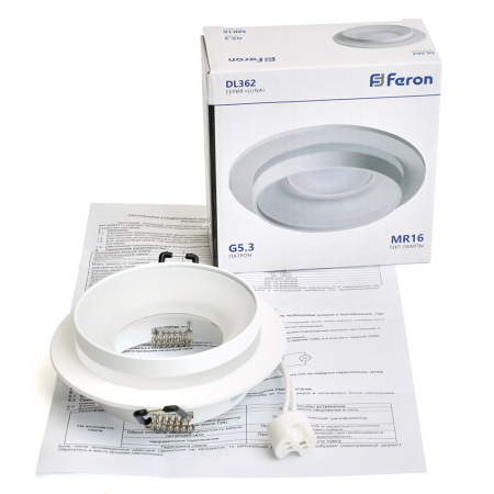Светильник встраиваемый Feron DL362 потолочный MR16 G5.3 белый 48813
