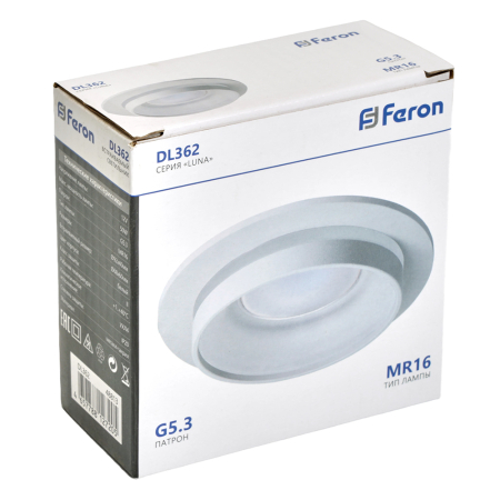 Светильник встраиваемый Feron DL362 потолочный MR16 G5.3 белый 48813