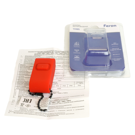 Выключатель беспроводной FERON TM85 SMART одноклавишный  soft-touch, красный 48880