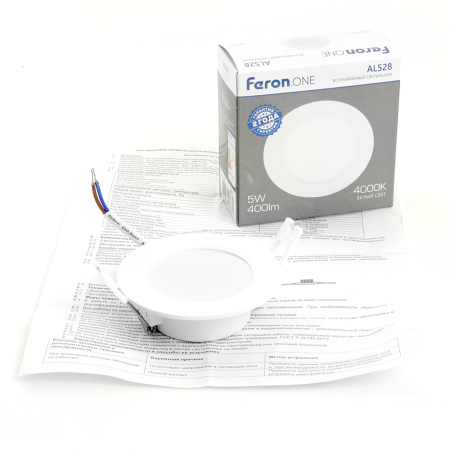 Светодиодный светильник Feron.ONE AL528 встраиваемый 5W 4000K белый 48871