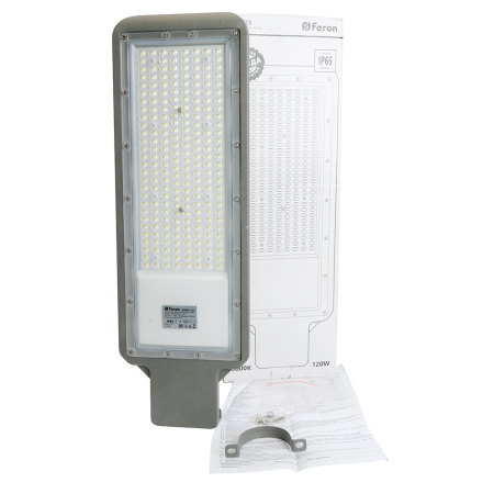 Светодиодный уличный консольный светильник Feron SP3023 120W 5000K 230V, серый 48966