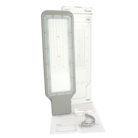 Светодиодный уличный консольный светильник Feron SP3022 100W 5000K 230V, серый 48965