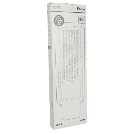 Светодиодный уличный консольный светильник Feron SP3022 100W 5000K 230V, серый 48965