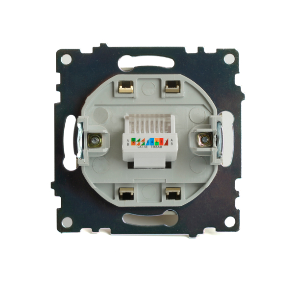 Розетка компьютерная 1-местная RJ-45 (механизм), STEKKER, GLS00-7107-08, серия Катрин, золото 49227
