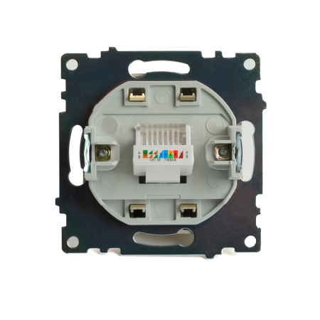 Розетка компьютерная 1-местная RJ-45 (механизм), STEKKER, GLS00-7107-08, серия Катрин, золото 49227