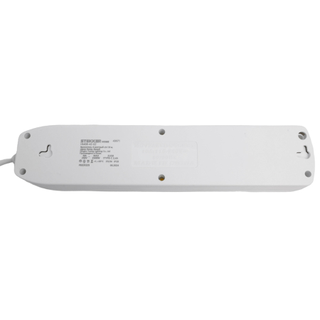 Удлинитель 4-местный c/з 3x1 мм2, 1,8 м, 250В, 10А, 2USB+1Type-C 2,4А, серия Home, белый STEKKER HM08-43-02 49971