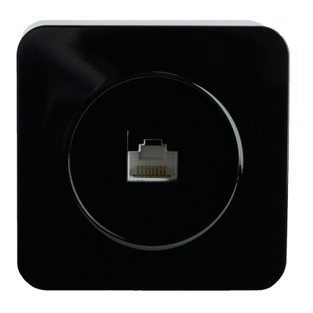 Розетка RJ-45 открытой установки, 1-местная, STEKKER, серия София, черный, MST00-20-02 49312