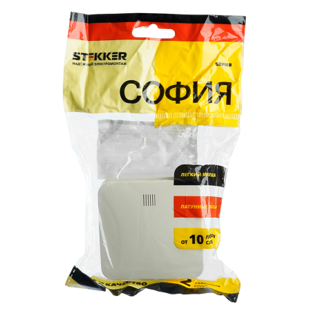 Выключатель открытой установки 1-клавишный с индикатором, STEKKER, 250В, 10А, IP20, серия София, слоновая кость, MSW10-11-20-04 49472