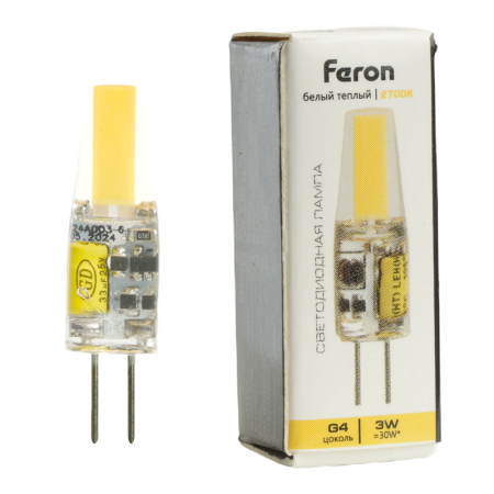 Лампа светодиодная Feron LB-420 G4 3W 12V 2700K 51170