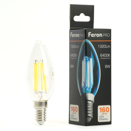 Лампа светодиодная Feron.PRO LB-1208 Свеча E14 8W 175-265V 6400K 51249