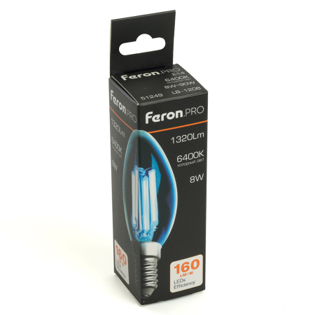 Лампа светодиодная Feron.PRO LB-1208 Свеча E14 8W 175-265V 6400K 51249
