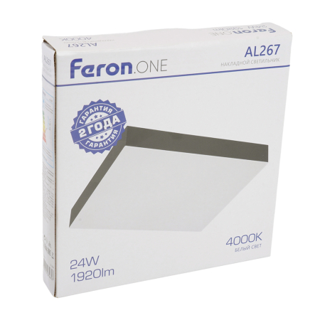 Светодиодный светильник Feron AL267 накладной 24W 4000K черный 51304