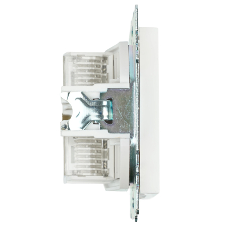 Розетка компьютерная 2-местная RJ-45 (механизм) STEKKER GLS00-7109-01 , серия Катрин, белый 50003