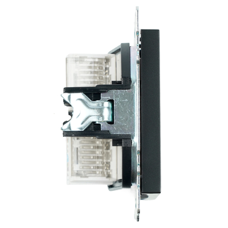 Розетка компьютерная 2-местная RJ-45 (механизм) ,STEKKER ,GLS00-7109-05, серия Катрин, черный 50007