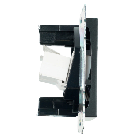 Розетка компьютерная 2-местная RJ-45 (механизм) ,STEKKER ,GLS00-7109-05, серия Катрин, черный 50007