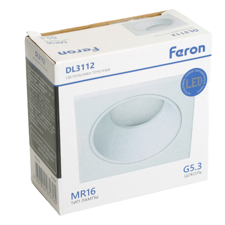 Светильник встраиваемый Feron DL3112 потолочный MR16 G5.3 белый 51404