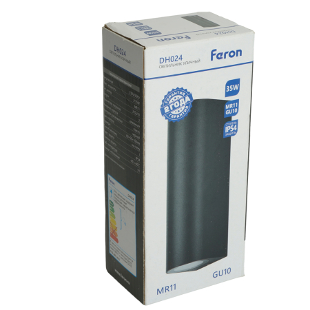 Светильник садово-парковый Feron DH015, на стену, 2*GU10 MR11 230V, черный 51311