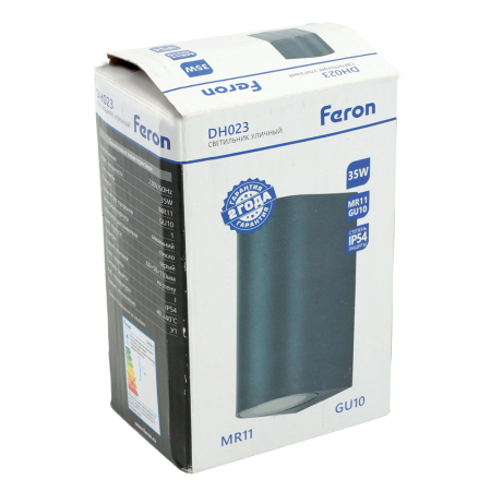 Светильник садово-парковый Feron DH023,на стену, GU10 MR11 230V, серый 51309