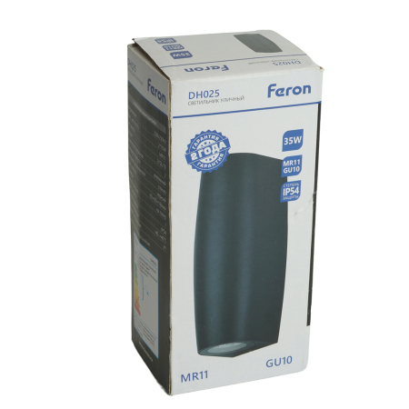 Светильник садово-парковый Feron DH025,на стену, 2*GU10 MR11, 230V, серый 51306