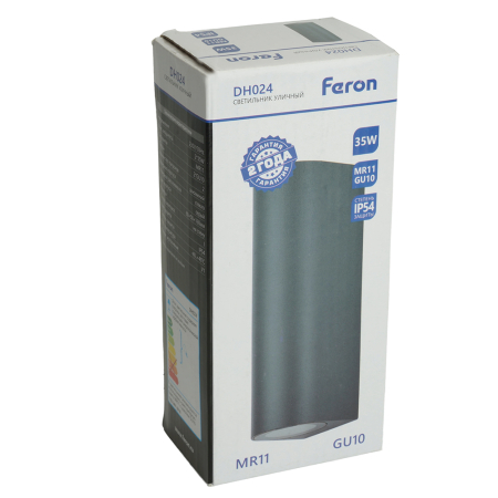 Светильник садово-парковый Feron DH015, на стену, 2*GU10 MR11 230V, черный 51312