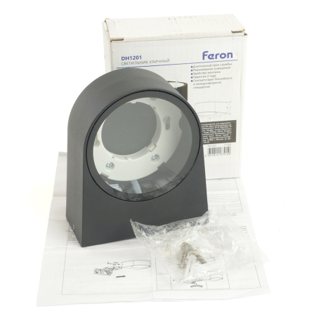 Светильник садово-парковый Feron DH1201,на стену, GX53 230V, черный 51326