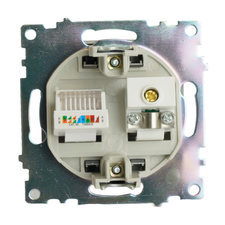 Розетка TV + компьютерная RJ-45 (механизм), серия Катрин, графит, GLS00-7106-06 49417